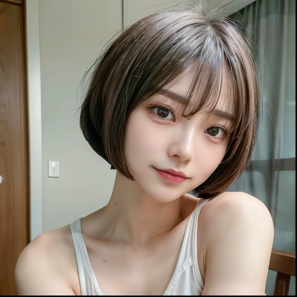 (8k, RAW Photos, highest quality, Tabletop:1.2), (Realistic, Realistic:1.4), (Highly detailed 8K wallpapers), Sharp focus, Written boundary depth, movie lighting, Soft Light, Beautiful eyes in every detail,Shiny smooth light brown, Asymmetrical bangs, Shiny skin, Highly detailed skin ,High resolution, Attention to detail, detailed hairstyle, Beautiful face in every detail, Ultra-realistic, Perfect limbs, Perfect Anatomy ,1 Japanese girl,Famous idols of Japan, Perfect female body,smile,short eyelashes,double eyelid,Look straight here,((bob hair:1.6)),So that the whole body is reflected,street,Stand up straight and pose,So that the whole body is reflected,Close up of face looking straight at me