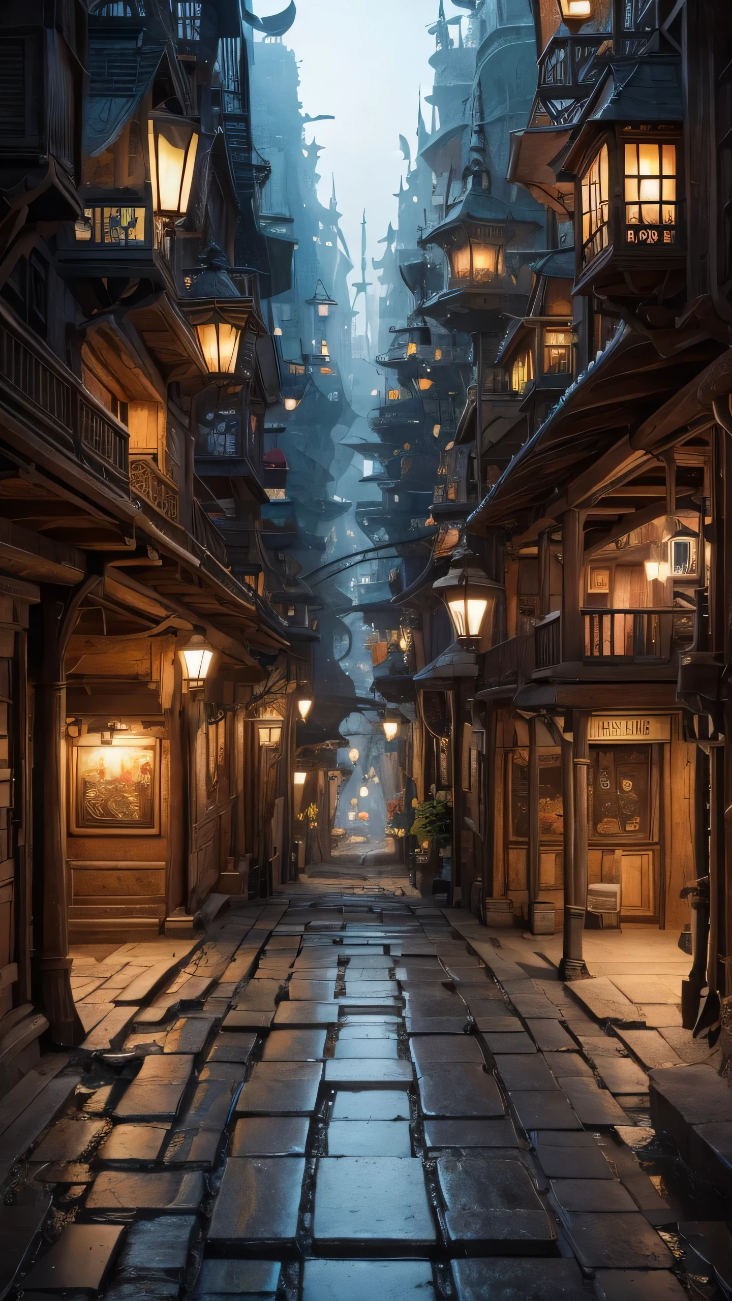 Highest quality,Fantasy,underground city