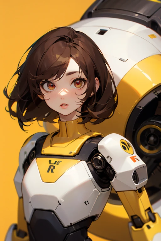 Chica, Androide, robot, brown hair , ojos marrones,