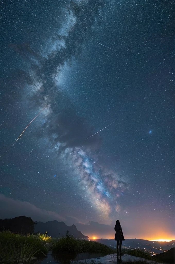 highest quality、Meteors rain down on the ground、Like Rain、Beautiful views、Spectacular、Mysterious
