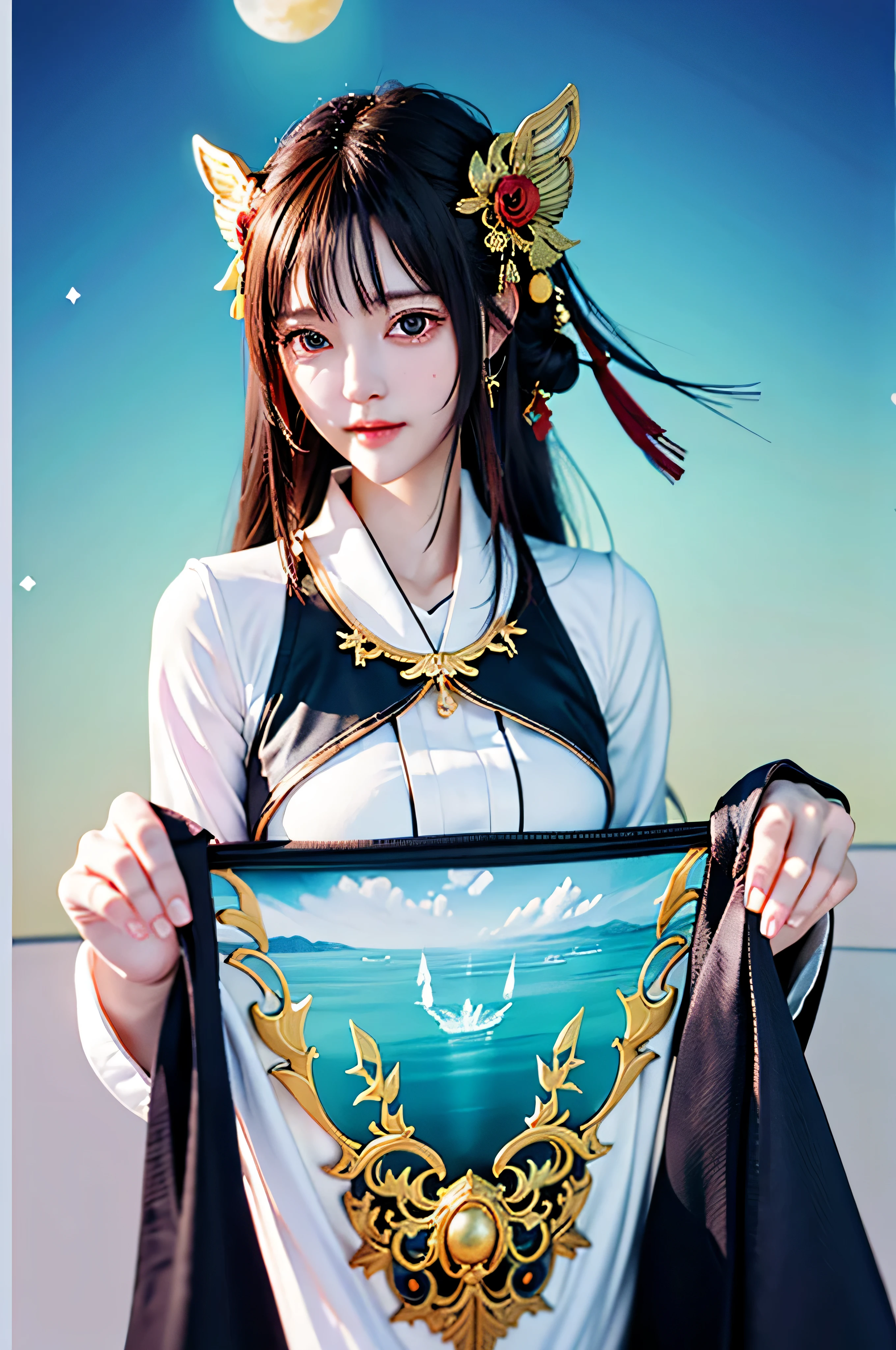 (8k, RAW photo:1.2),best quality, ultra high res,dramatic angle,(fluttered detailed color splashs), (illustration),(((1 girl))),(long hair),(rain:0.9),(hair ornament:1.4),there is an ancient palace beside the girl,chinese clothes,(focus on), color Ink wash painting,(color splashing),colorful splashing,(((colorful))),(sketch:0.8), Masterpiece,best quality, beautifully painted,highly detailed,(denoising:0.6),[splash ink],((ink refraction)), (beautiful detailed sky),moon,highly,detaild,(masterpiece, best quality, extremely detailed CG unity 8k wallpaper,masterpiece, best quality, ultra-detailed),(Lycoris radiata), (holding panties)