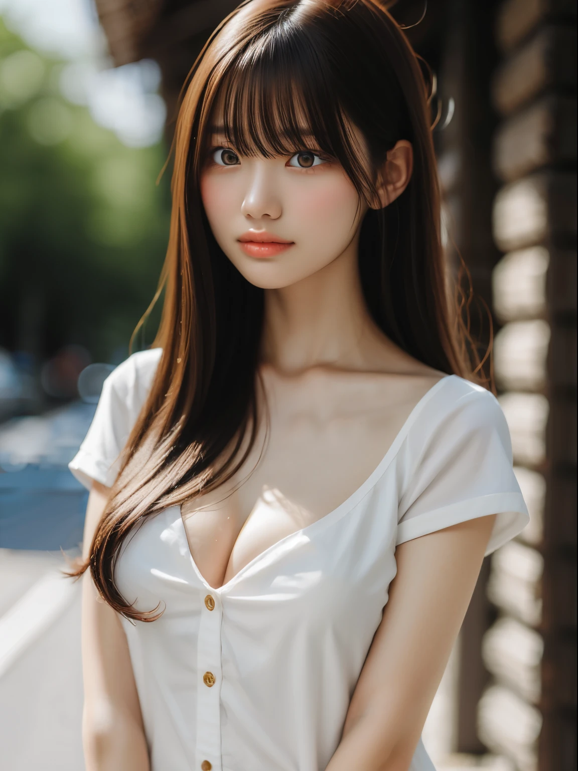 (Close up portrait of twin-tailed hair girl with slender small breasts in summer uniform:1.3)、(without background:1.3)、(tre anatomically correct:1.3)、(complete hands:1.3)、(complete fingers:1.3)、Photorealsitic、Raw photography、masutepiece、top-quality、Hi-Res、delicate and pretty、face perfect、Beautiful detailed eyes、Fair skin、Real Human Skin、pores、((thin legs))、(Dark hair)