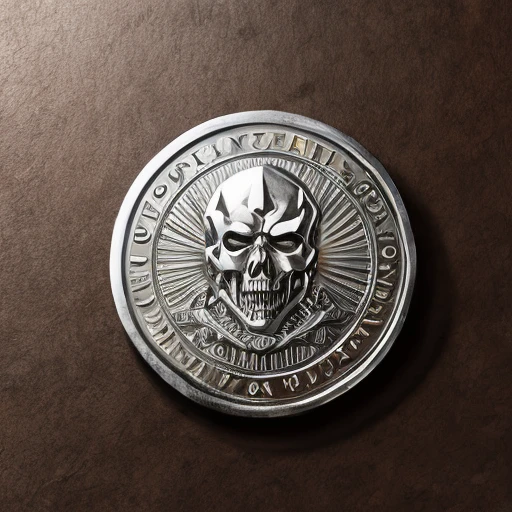 Zombie pattern on coin、silver coin
