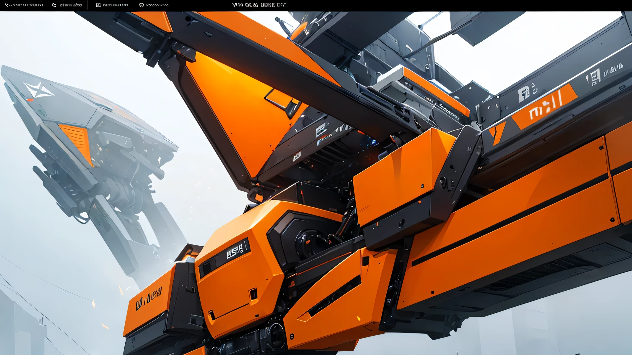 Rich in technology,simple lines,Add AI elements,Orange