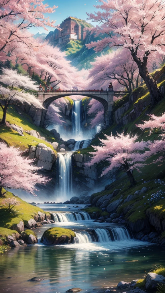 (best quality,4k,highres,masterpiece:1.2),ultra-detailed,realistic,photorealistic:1.37,scenic,temples,beautiful cherry blossoms,serene river scenery,colorful,peaceful,soft pink,serene lighting