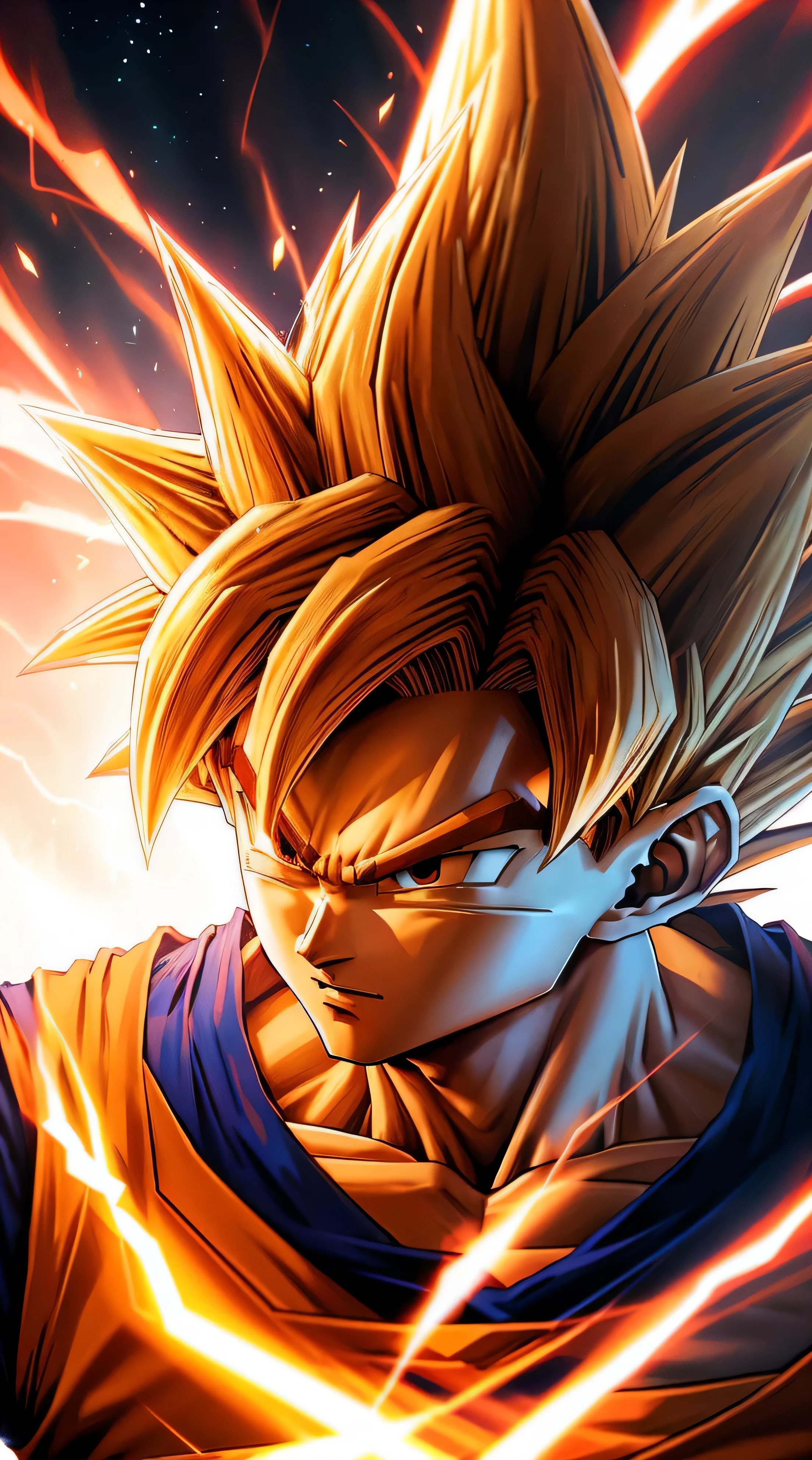 anime artwork, Beautiful light effect, Very detailed, son goku (Dragon Ball)