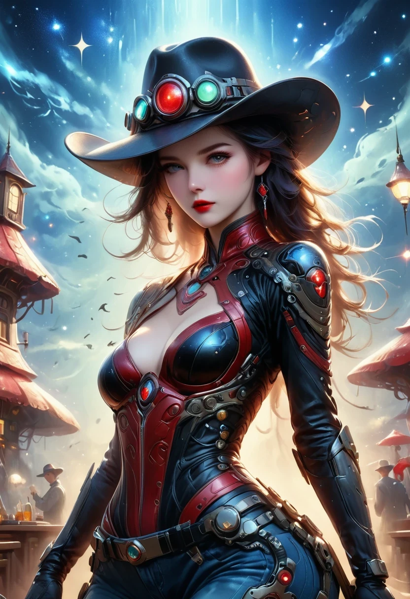 (((Multiplayer, Vivid Eyes, Man and Woman))), Best Quality, Realistic, Realistic, Award-Winning Illustrations, (Intricate Details: 1.2), (Fine Details), (Intricate Details), (Cinematic Light, Best Quality Backlight), Clear Lines, Sharp Focus, Official Art, Unity 8k Wallpaper, Ridiculous, Incredibly Absurd, Fantasy Art, (((Full Body Portrait))), RTX, ((Award-winning Triangle Studio Close-up Photo)), 1 Boy, (shut up), best quality, 4K, beautiful mysterious creatures, female, flying, surrealism, masterpiece by ncwinters, in a mysterious country town, masterpiece, intricate details, ff14style, urban painting, bridge, river, giant mushroom, landscape, bright colors,