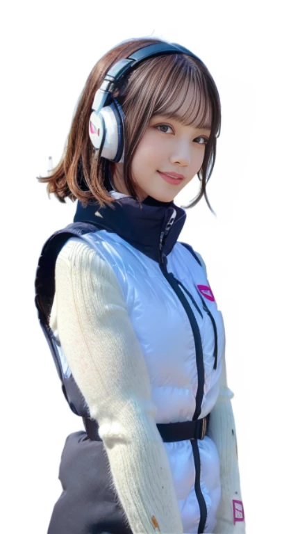 (At S.F.W.), (1 girl:1.3), break, Half Body Shot, Japanese, supermodel, high school girl, (From the side), (highest quality:1.4), 32k resolution, (Realistic:1.5), (超Realistic:1.5), High resolution 32k UHD, (masterpiece:1.2)), (Improvement of quality:1.4), (Very beautiful facial details), (highest qualityのリアルな質感の肌:1.4), (Perfect Anatomy:1.2), (Are standing:1.37), break, , ((astrovest:1.5)), ((headphone:1.15)), break, Do not emphasize the top of the bust, ((In a classroom shining in pink:1.15)), Accurate Fingers, Very detailed, Symmetrical eyes, ((View your viewers)),Natural Makeup, ((A good eye for quality:1.2)), (tired, Sleepy and satisfied:0.0), (Beautiful Lips:1.33), (Great nose:1.2), ((Physically Based Rendering of the Background:1.37)), thin:1.2, Flat Chest, (thin lower body), brown hair, (Hairy hair:1.37), Anxious face, Gentle light illuminates your face and body, Professional Cinema Lighting,(black sleeves):2,(black long sleeves):2,(astrovest):2,smile,inside spacecraft