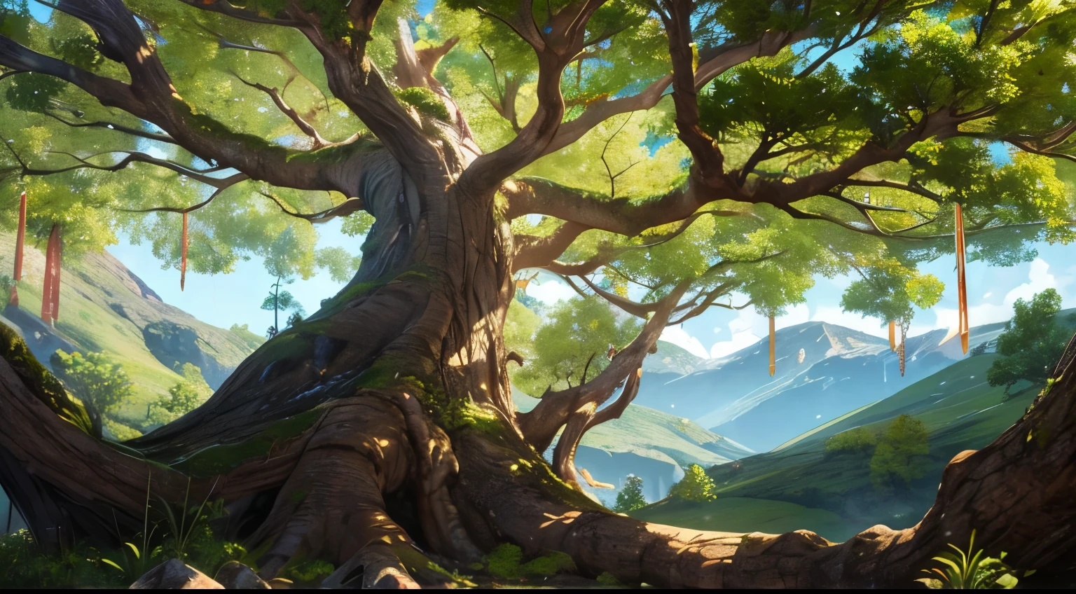 yggdrasil, fantasy tree, background