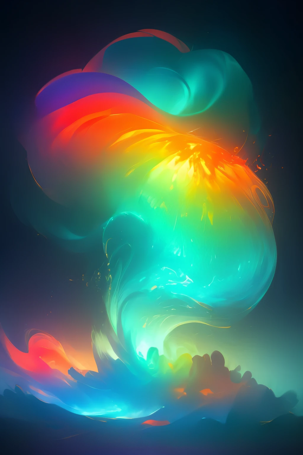 Picture prompt: A vibrant and enchanting scene filled with a harmonious blend of colors that sparkle and capture the viewer's attention. The image is radiantly filled with hues of red, orange, yellow, green, blue, and purple that intermingle elegantly, creating an optical illusion that plays with the senses. Motion lines add a dynamic element to the image, depicting a sense of movement and energy. The colors are depicted in a monochrome style, with each hue distinguished by its varying shades, adding depth and complexity to the scene. The image seems to come alive with the use of anaglyph techniques, creating a 3D effect that invites the viewer to