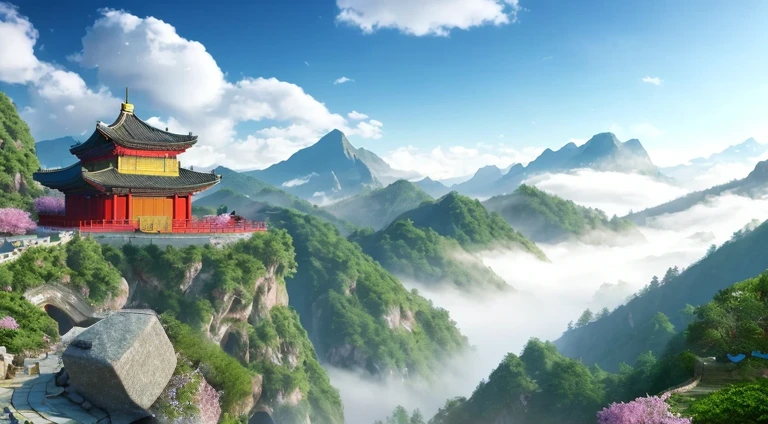 mountain top in the morning。