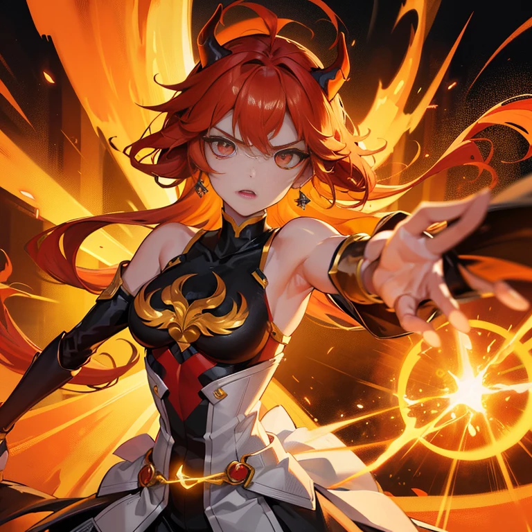 Purgatory Anjuro's Closed-up, a digital art piece by Isamu Shikawa, trending on Shutterstock. Anjuro's divine form, radiating golden light with a shining gold aura, anthropomorphic. Whole body image of the purgatory Anjuro, exuding overwhelming dynamism with arcs of flame, reminiscent of Dio's fiery inferno, Demon Slayer art style. Wear it with care, this fiery demon slayer art, an official character art in 8K quality, ultra HD picture mode, captured using a Nikon camera. Anger personified, Anjuro's image is a masterpiece