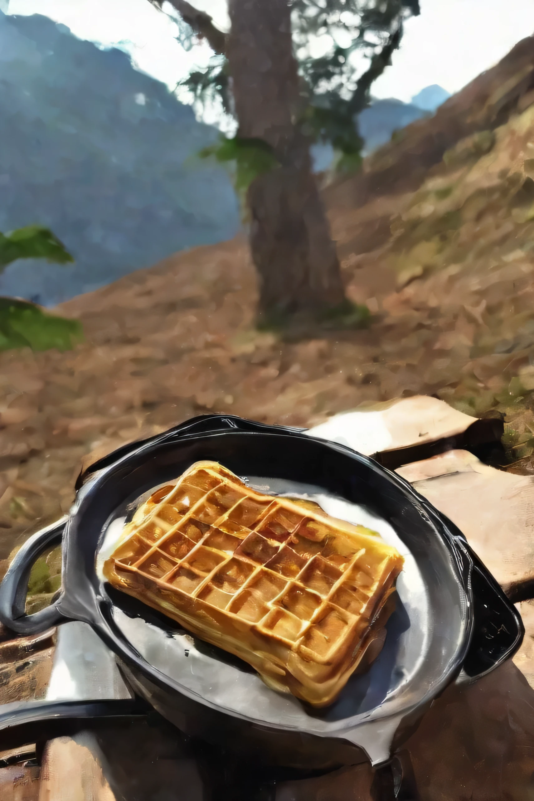 Waffle in bawakaraeng mountain camping style