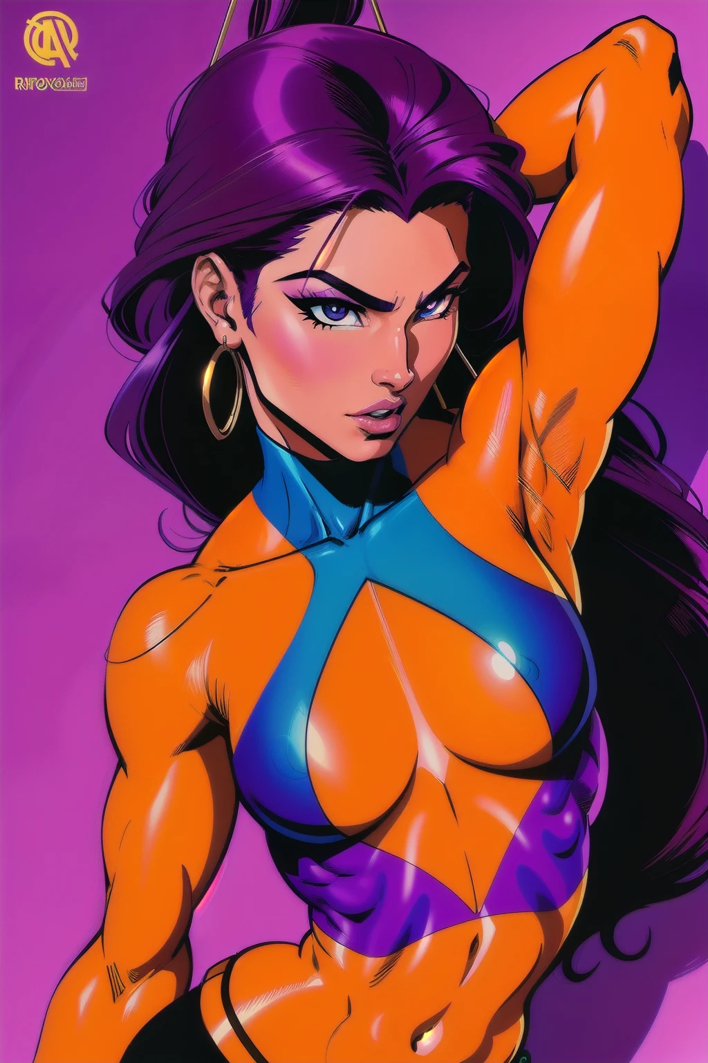 Hawkeye the archer, a funny archer, em estilo de roxo e bronze, artista de quadrinhos vivido, Aminollah Rezaei, Octavio Ocampo, nanopunk, Joe Madureira, vencedor do concurso --
Hawkeye the archer, a hilarious archer woman, in the style of purple and bronze, a vibrant comic book artist, Aminollah Rezaei's creation, Octavio Ocampo's interpretation, nanopunk's futuristic twist, Joe Madureira's bold lines, the contest winner's masterpiece --