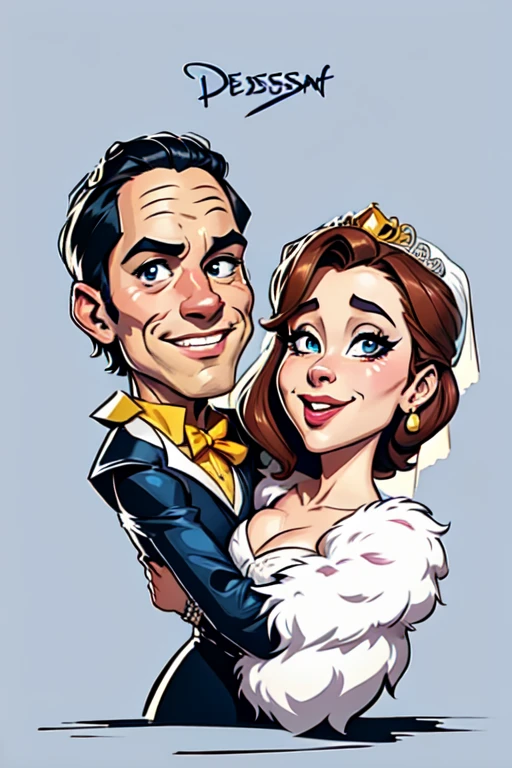 desenho digital, 4k, pixar, desenho animado of a bride and groom hugging each other, caricatura illustration, in desenho animado style, caricatura style, casamento, caricatura!!!, desenho animado digital art, digital art desenho animado, caricatura, caricatura, caricatura, desenho animado style illustration, casal feliz, desenho animado digital painting, desenho animado art, desenho animado artstyle, detalhe adicionado, desenho animadoish, desenho animado style, desenho animado portrait, desenho animado