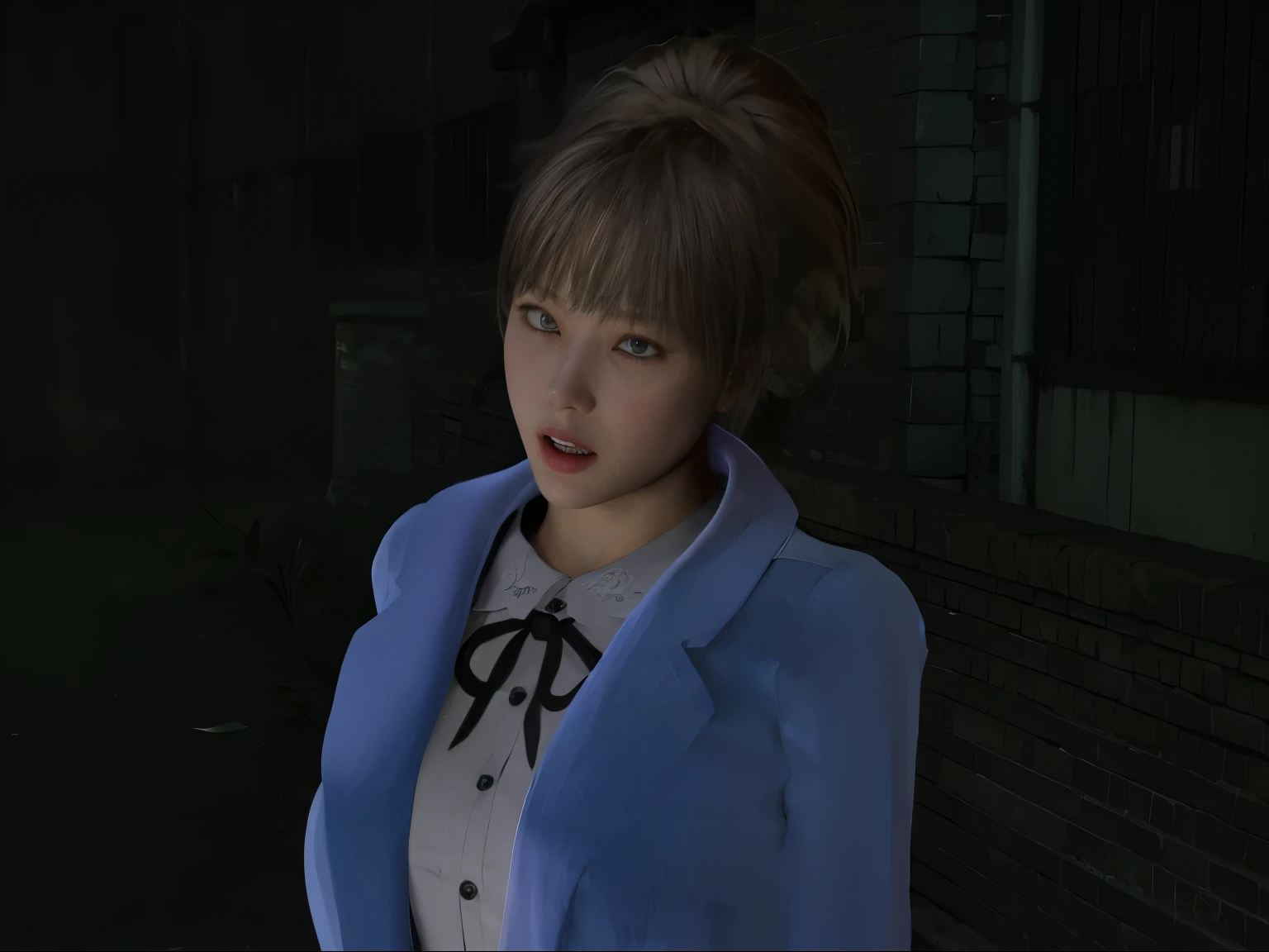 ((She is so surprised that she screams、Fear))、(8k, highest quality, masterpiece:1.2), (Realistic, photo-Realistic:1.37), Very detailed,highest quality, Ultra-high resolution, professional lighting, Photon Mapping, Radio City, physically based rendering, movie lighting, Midnight Road,Written boundary depth, Sharp focus,Sunbeam, Good composition,(Bokeh:1.2) 1 girl,alone,(whole body), (Mouth closed),Beautiful and beautiful eyes, Temporarily stop, Tight waist,Japanese , Black Hair,Messy Hair,Long hair blowing in the wind,(Ulzzang-6500:1.2) Mix 4, Hello
