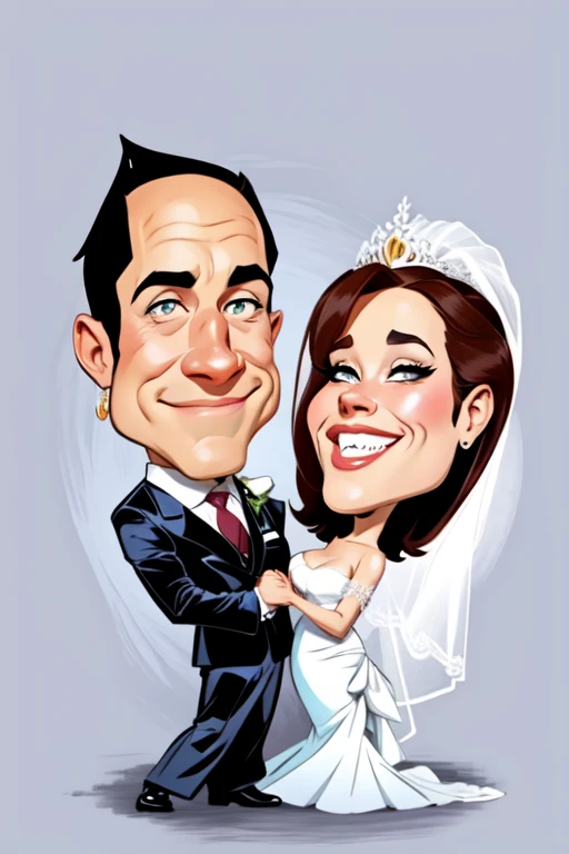 cartoon bride and groom holding hands and smiling, caricatura illustration, caricatura style, in estilo de desenho animado, caricatura!!!, caricatura, ARTE DE DESENHOS ANIMADOS, caricatura, estilo de desenho animado illustration, arte digital dos desenhos animados, caricatura, Retrato de desenho animado, desenho animado de arte digital, pintura digital de desenho animado, ARTE DE DESENHOS ANIMADOSstyle, Arte de pintura digital de desenho animado, desenho animado realista, cartoon illustration, estilo de desenho animado