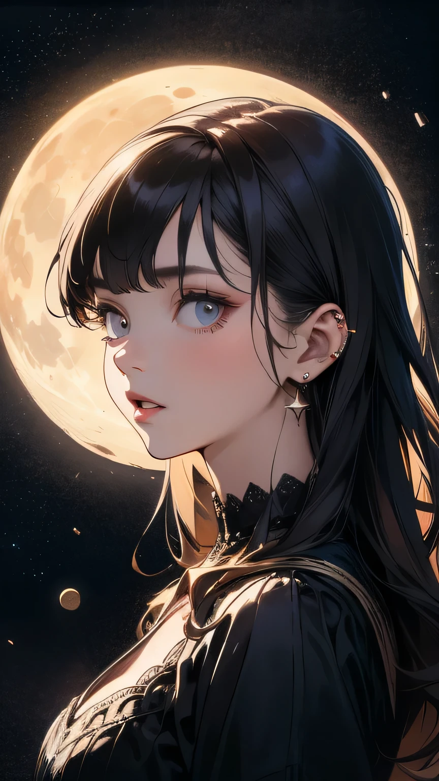A once-in-a-millennium masterpiece, A photo you will never get again, Inexplicable high resolution, Adult women, Ultra high definition eyes, Jewel-studded eyes, It's funny, The moon is beautiful
