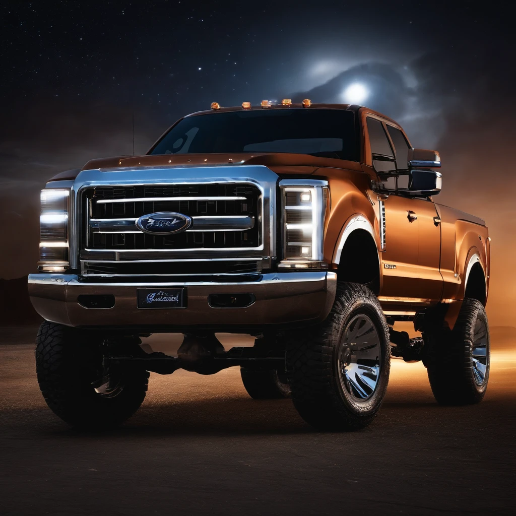 # The Super Truck
In the heart of the city, where neon lights dance,
There roared a mighty truck, a true marvel of chance.
Its wheels spun like galaxies, chrome gleaming bright,
A symphony of horsepower, under the moon's soft light.
## The Hood, a Cosmic Canvas
Upon its hood, a cosmic canvas unfurled,
Painted by stardust and dreams of the world.
Nebulas swirled, meteors streaked in flight,
As constellations whispered secrets through the night.
## Headlights, Twin Suns
Its headlights blazed like twin suns at dawn,
Guiding lost souls, weary travelers drawn.
Through interstellar highways, it cruised with grace,
A celestial chariot in this earthly space.
## Exhaust Pipes, Volcanic Vents
From its exhaust pipes, volcanic vents erupted,
Spewing cosmic flames, dreams uncorrupted.
The asphalt trembled, stars blinked in surprise,
As the super truck roared, defying the skies.
## Tires, Celestial Orbits
Each tire spun like a planet in orbit's embrace,
Leaving comet trails, a celestial race.
Gravity surrendered, time bent its knee,
For this super truck transcended reality.
## Tailgate, Portal to Adventure
And the tailgate? Ah, that was the key,
A portal to realms where imagination ran free.
Step aboard, dear traveler, buckle up tight,
For the super truck awaits, ready for flight.
So next time you glimpse a truck with cosmic flair,
Remember the legend of the super truck rare.
Decked out in wonder, fueled by dreams,
It roams the highways, where reality gleams.