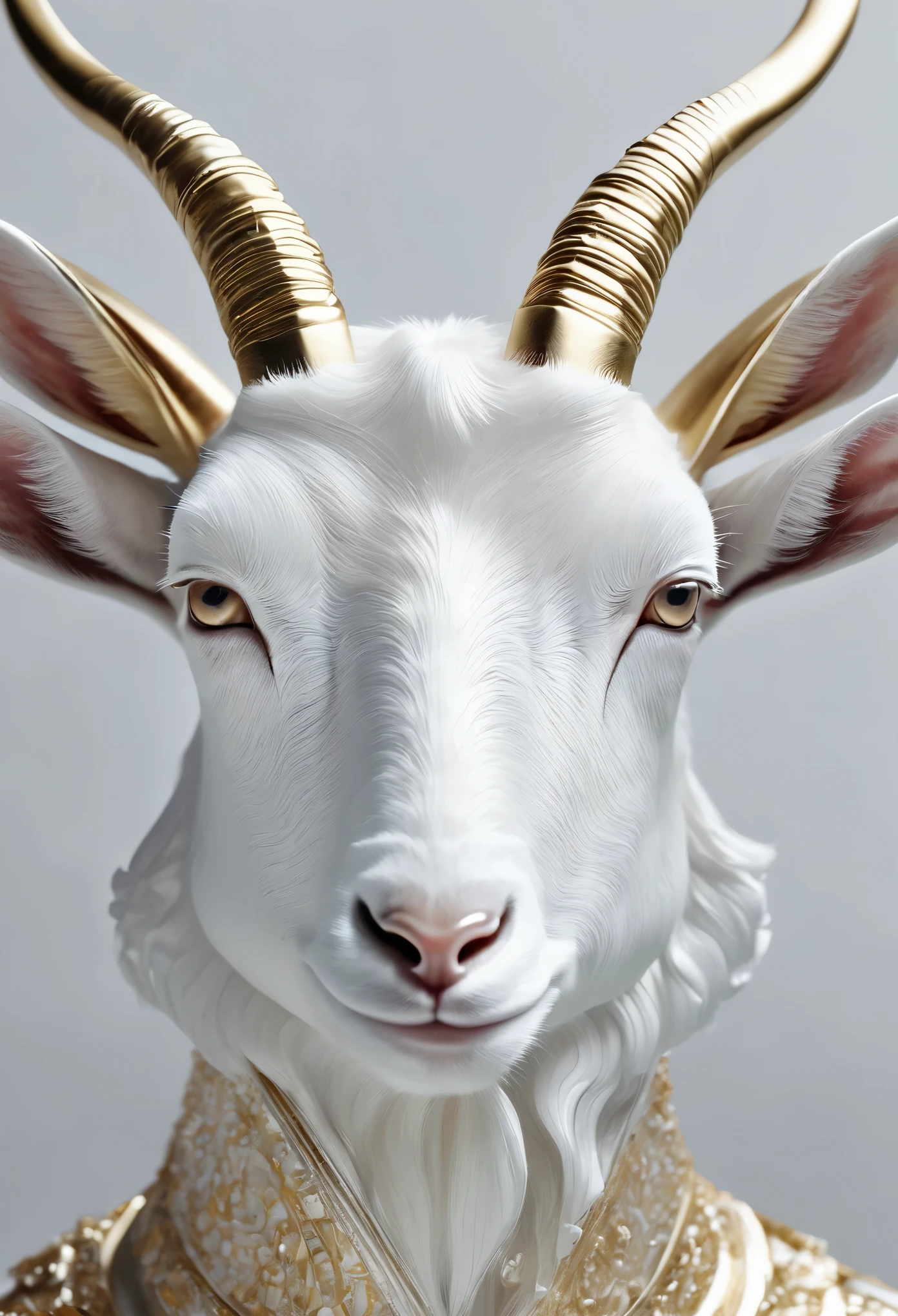 Head close-up,goat,White,silver,ball,Gold texture,pattern,Glass texture