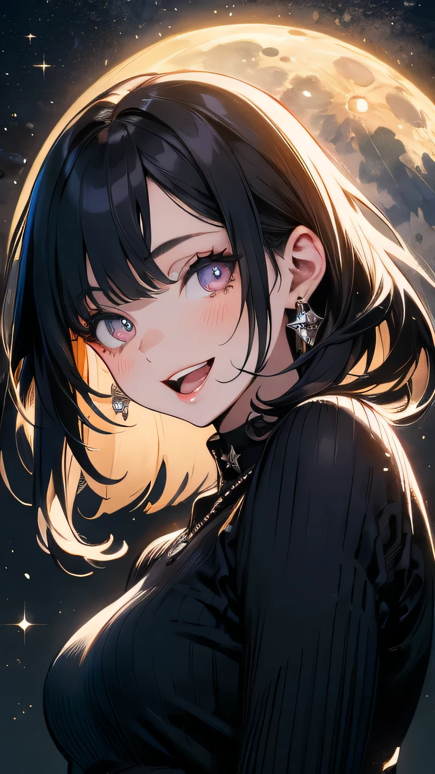 A once-in-a-millennium masterpiece, A photo you will never get again, Inexplicable high resolution, The most beautiful adult woman in the world, Ultra high definition eyes, jewel-like eyes, Eyes that seem to draw you in, laugh playfully, The moon is beautiful