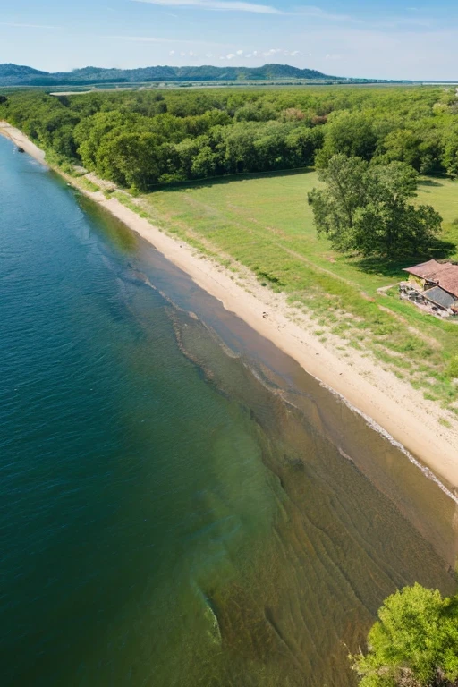 90-degree vertical view of the river