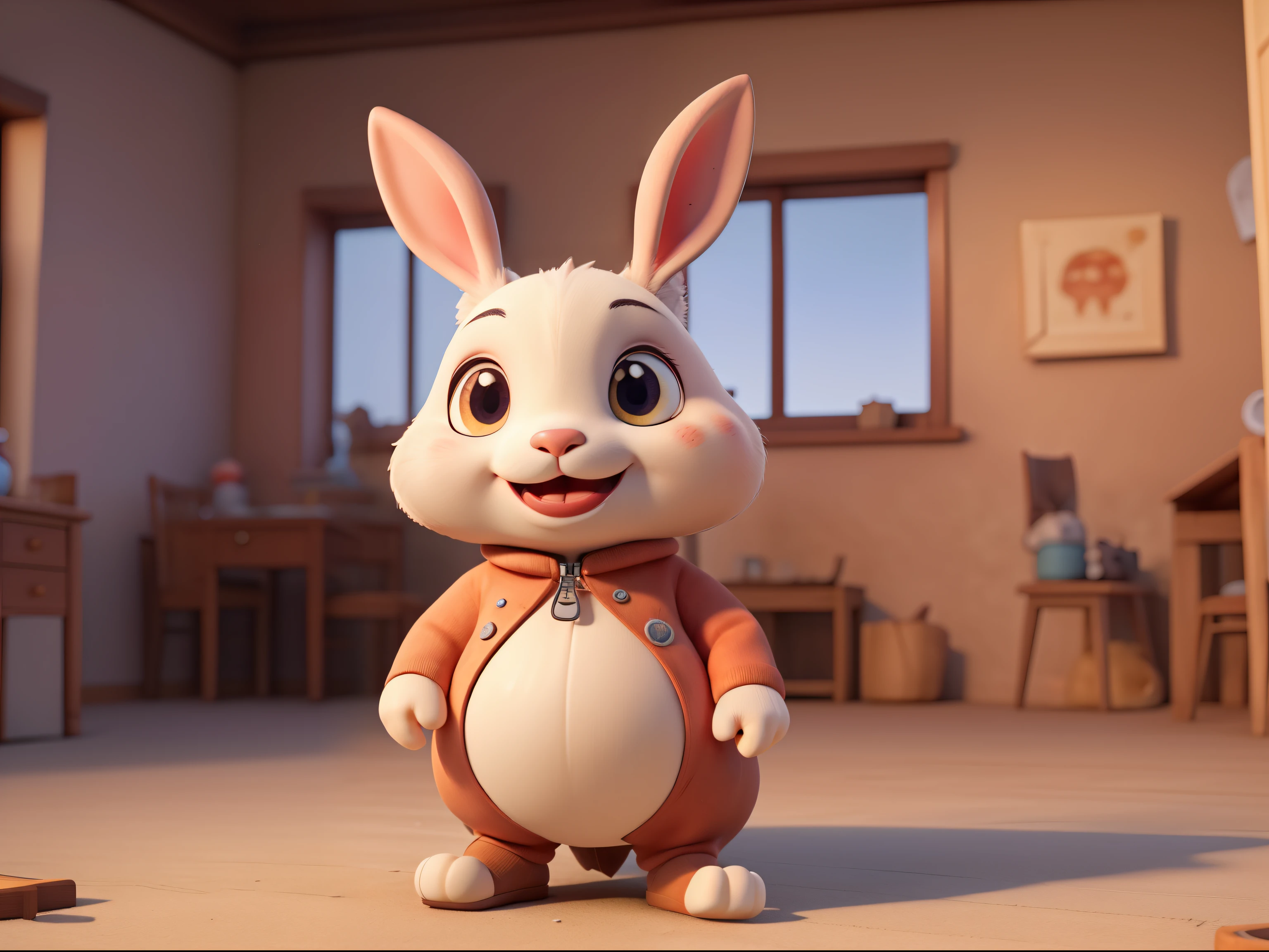 ((best quality)), ((masterpiece)), (detailed),IP,Red rabbit,,Zipper mouth,There is a word "secret" on the belly,Image,cute,