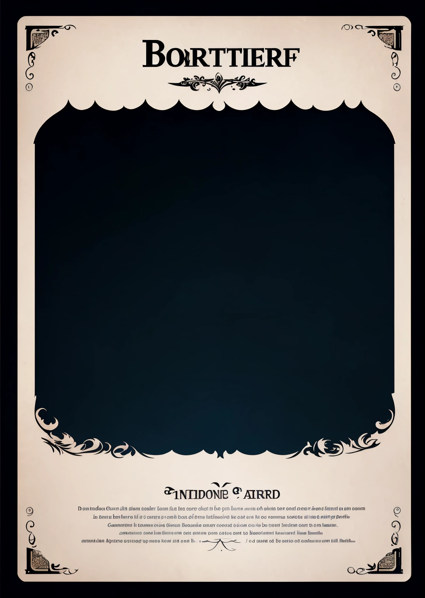 Border for card illustration,card decoration。Suspense style,Detective style,Old fashion,Parchment file texture,color,Card UI Design,HD,4K。