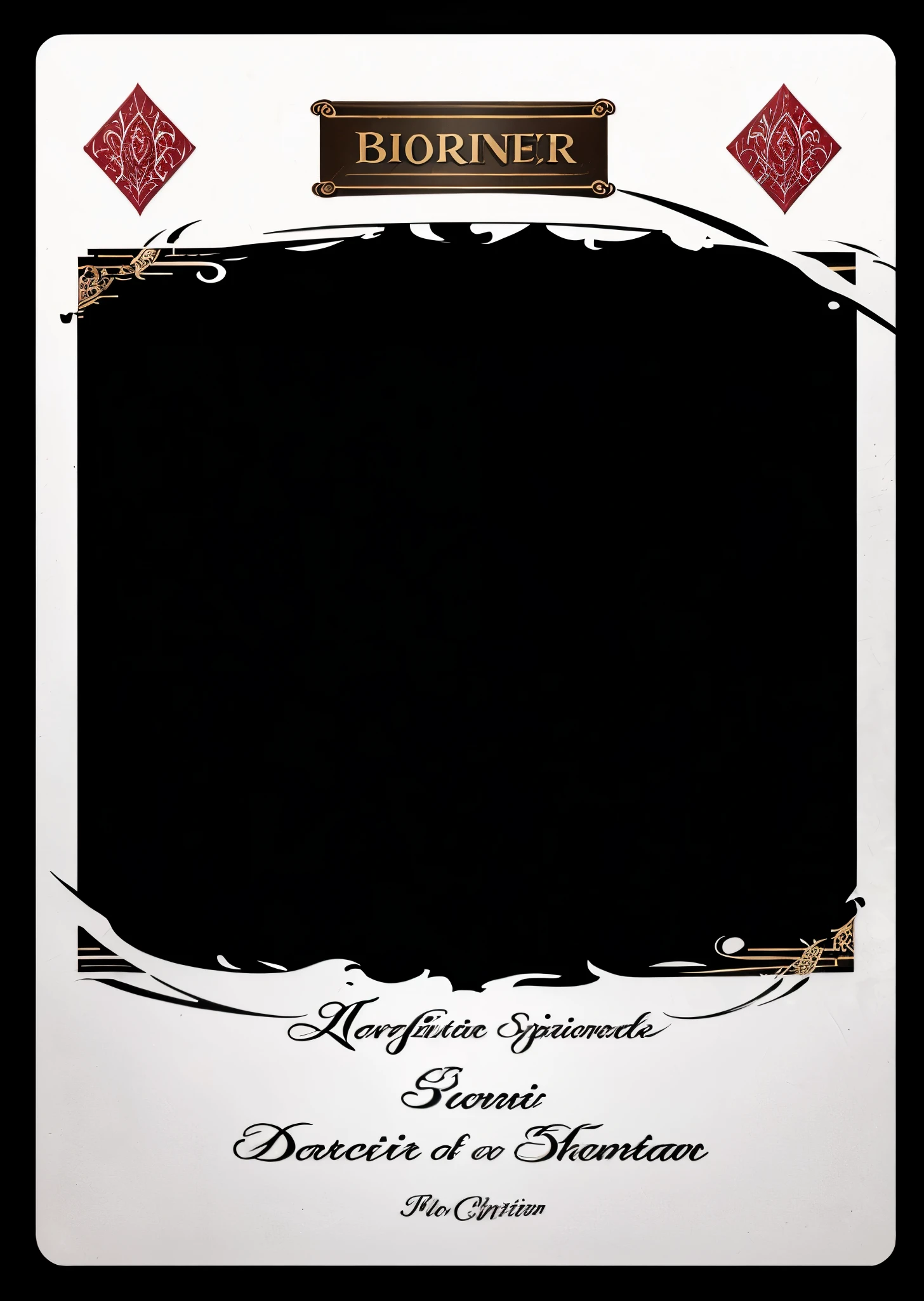 Border for card illustration，card decoration。Suspense style，Detective style，Old fashion，Parchment file texture，color，Card UI Design，HD，4K。