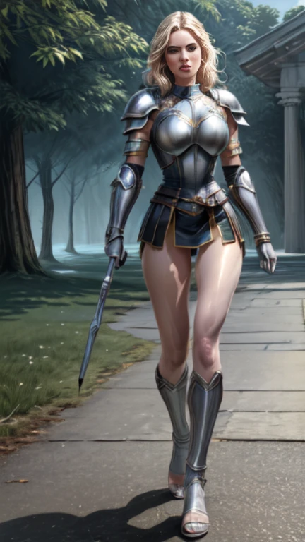 (8K, Best Quality: 1.2), (Masterpiece: 1.37), (american comics: 1.37), (Ultra High Resolution), Full Body Shot, Perfect Female Body, 8K, Ultra Detailed, Walking Pose, Shot from the Front, Slow Motion, 21-Year-Old Female Paladin (Richly Decorated Armor, Big Breasts, Thin Waist, Long Legs, roman sandals Standing), (Highest Quality, Concept Art, 4k), (simulation: 1.2), (high sharpness), Masterpiece, best quality, (highly detailed photo: 1.1), realistic photography