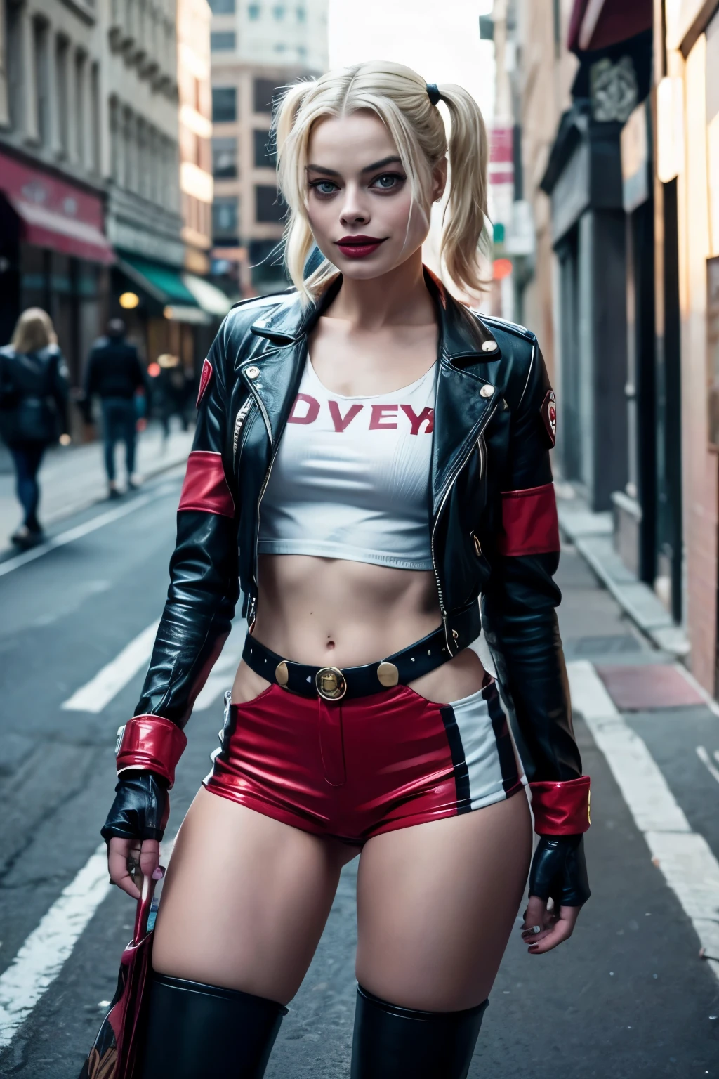 margot robbie、Harley Quinn(Suicide Squad)、Toothy Smile、Sexy Body、In the middle of the road