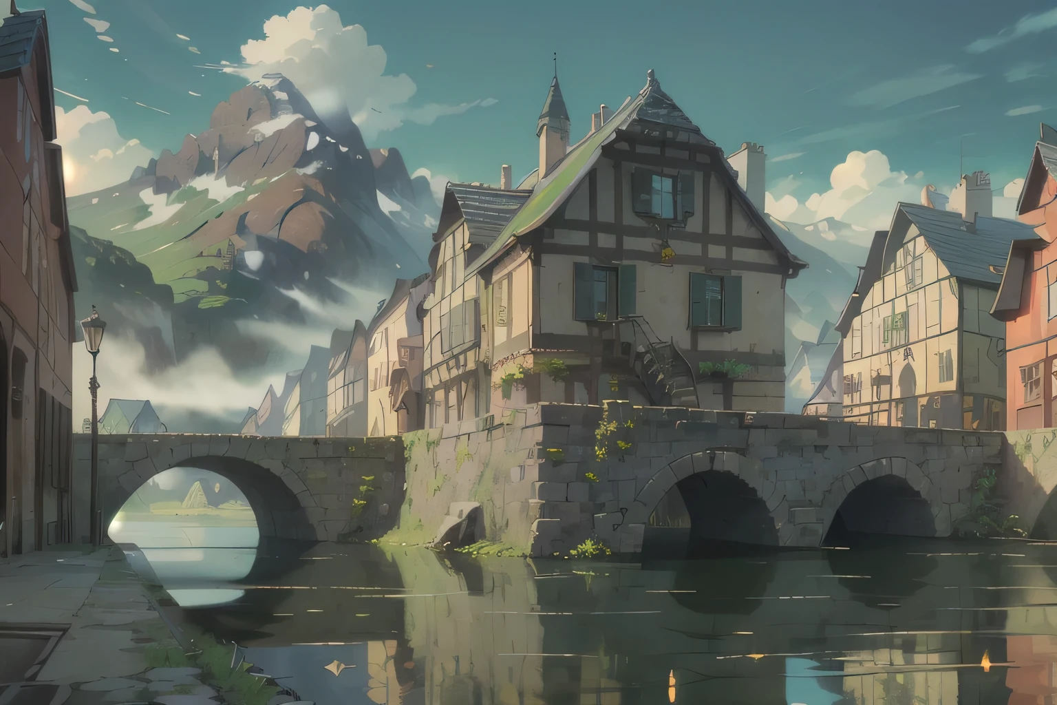 Landschaft, Arbeitsumfeld, filmische Beleuchtung, form-fitting, Pferdeschwanz, Ghibli-Stil, (Erweiterungen), best quality, (beautiful and detailed eyes:1.1), artstation, (realistisch), Meisterwerk, surreales Foto, cyberpunk city, "Stone houses", Felsen, von Maciej Kuciara, (flowing water), dramatisch+, (komplizierte Details:1.12), Ende der Welt, {best quality}, Eine verbotene Burg hoch oben in den Bergen, (photo-realistisch:1.37), Sonnenstrahlen, perfektes Gesicht, Princess and Queen, (1 girl:1.3), Fotorealismus, hyperdetailliert, Metall, von Zdzislaw Beksinski und H.R. Giger, Fluss, (komplizierte Details), in the style of realistisch skin, sanfte volumetrische Beleuchtung, beautiful detailed face, Digital, Kontrast, absurd res