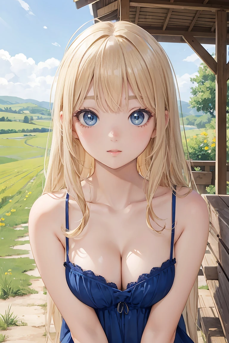 Browsing Caution,woman,,European countryside,blonde,Bangs Bangs,Pretty face、Bright Blue Eyes、All Nude、vagina