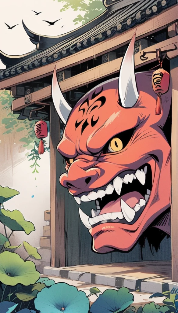 1man with oni mask