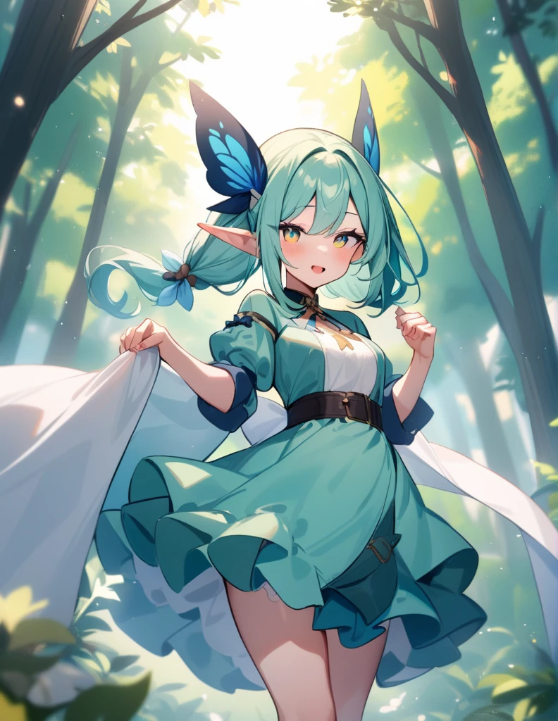 1girl, female focus, elf, fairy tale, cute, forest,, masterpiece, best quality, very aesthetic, absurdres