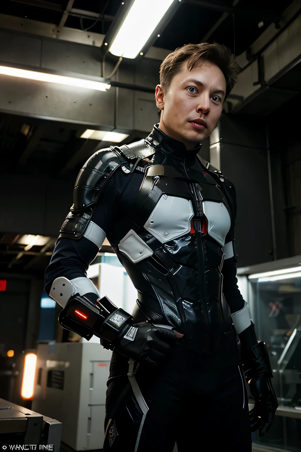 The hero "X-Force" is a fearless and visionary man, inspired by the real-life innovator Elon Musk at 52 years old. Endowed with advanced technological abilities and a brilliant mind like Musk, he wears a futuristic suit made of high-tech and durable materials, with the stylized symbol "X" on his chest, representing his identity as a protector of innovation and progress. Just like Musk, X-Force is known for his courage, determination, and dedication to using technology to create a better and safer world for all.