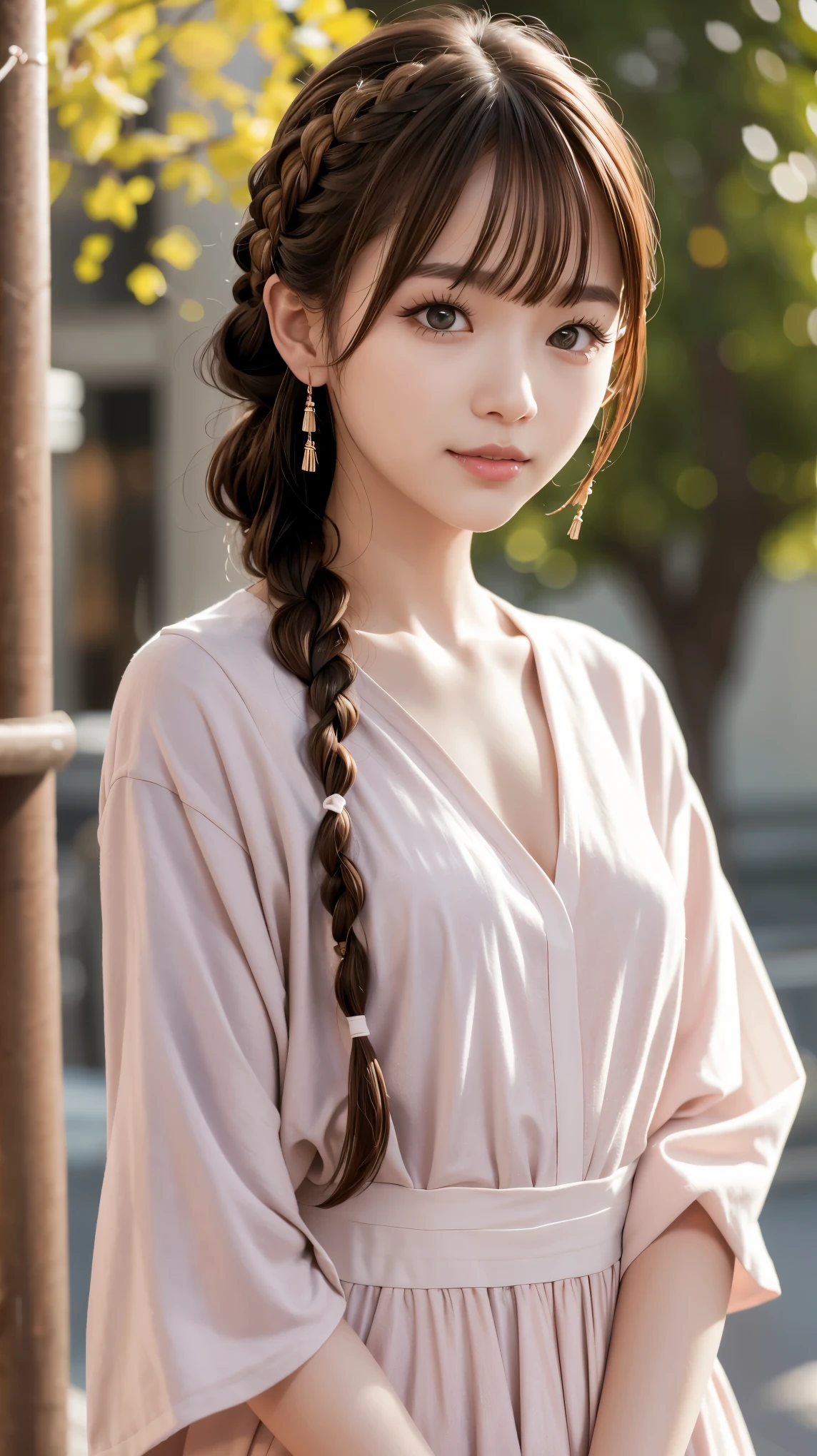(Extremely meticulous CG),(((8k))),wallpaper,((Extremely refined and beautiful)),(((Masterpiece))),(((best qualtiy))),(((Ultra High Resolution))),beautiful light up,realistic shaded,(Smooth and flawless fair skin:1.5),(Extremely exquisite facial details:1.3),(ultra-detailed:1.5),((a beautiful girl,solo)),(short ponytail:1.5),(small head:1.2),(slender face:1.2),(Exquisite makeup:1.3),(blush:1.3),(happy:1.2),(laughing:1.2),(perfect body:1.1),(pale skin:1.3),(earrings:1.2),(necklace:1.2),((slim,thin)),(small breasts:1.2),(flat chests:1.2),(pink-red jacket:1.5),(sleeves:1.2),(slender legs:1.3),(denim shorts:1.3),(loafers:1.2),(standing:1.3),(arms behind back:1.2),(At the children Amusement Park:1.3),(outdoor:1.2),(Carousel:1.2),(Ferris wheel:1.2),(day scene:1.5),(bright sunshine:1.3),(detailed background:1.5),(upper body:1.3),(from front:1.3),(surrounded by crowded crowds:1.5)