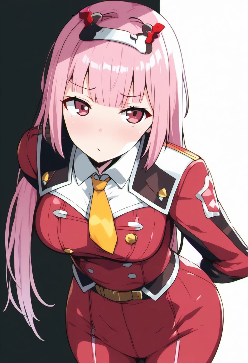 1girl, pink hair, big chest