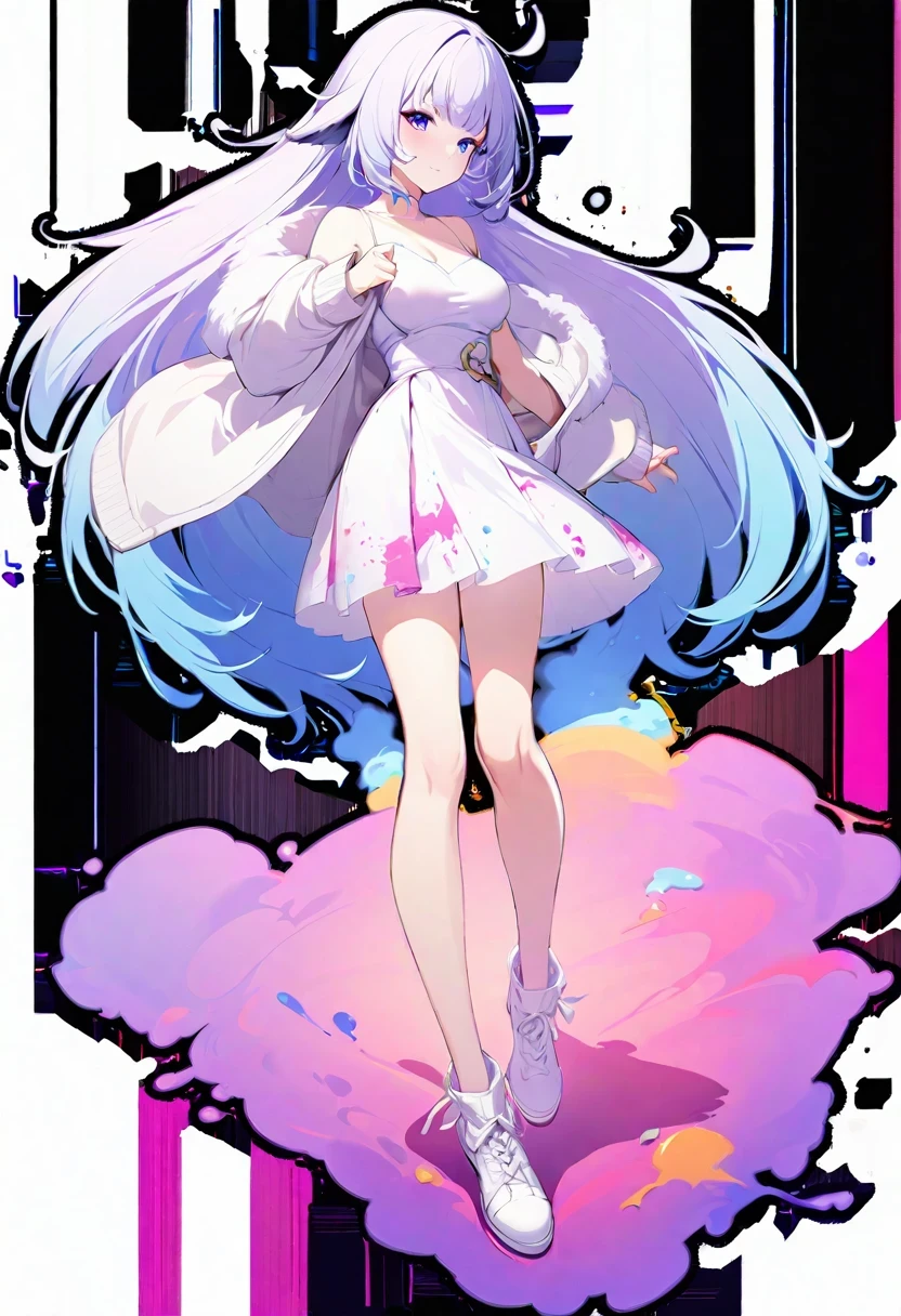 ((shylily)),(masterpiece:1.2),(best quality:1.2),(masutepiece:1.6, Best Quality), (finely detailed beautiful eye: 1.2), (the Extremely Detailed CG Unity 8K Wallpapers, masutepiece, Ultra-detailed, Best Shadow), (Detailed background), (beautifull detailed face, Beautiful detailed eyes), High contrast, hight resolution, (Best Illumination, extremely delicate and beautiful),1girl in, ((Colorful paint splatters isolated on transparent background, dulux)), ((Caustic)), Dynamic Angle, Beautiful detailed glow, Full body, Cowboy Shot,