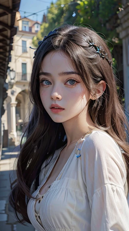 La mejor calidad,A high resolution,Ultra detallado,actual,Lola Flanery como Ami, serie los 100, con un rostro detallado, ojos detallados, pechos medianos, senos visibles,y el fondo es con cuervos y oscuridad ,detallado.motor irreal ,HD,La mejor calidad , fotorrealista , textura de la piel , obra maestra ,obra maestra, mejor calidad, rasgos faciales detallados, Las proporciones correctas,ojos hermosos azules, de pie , ,ciberpunk,tiene alas de cuervo grandes en la espalda,