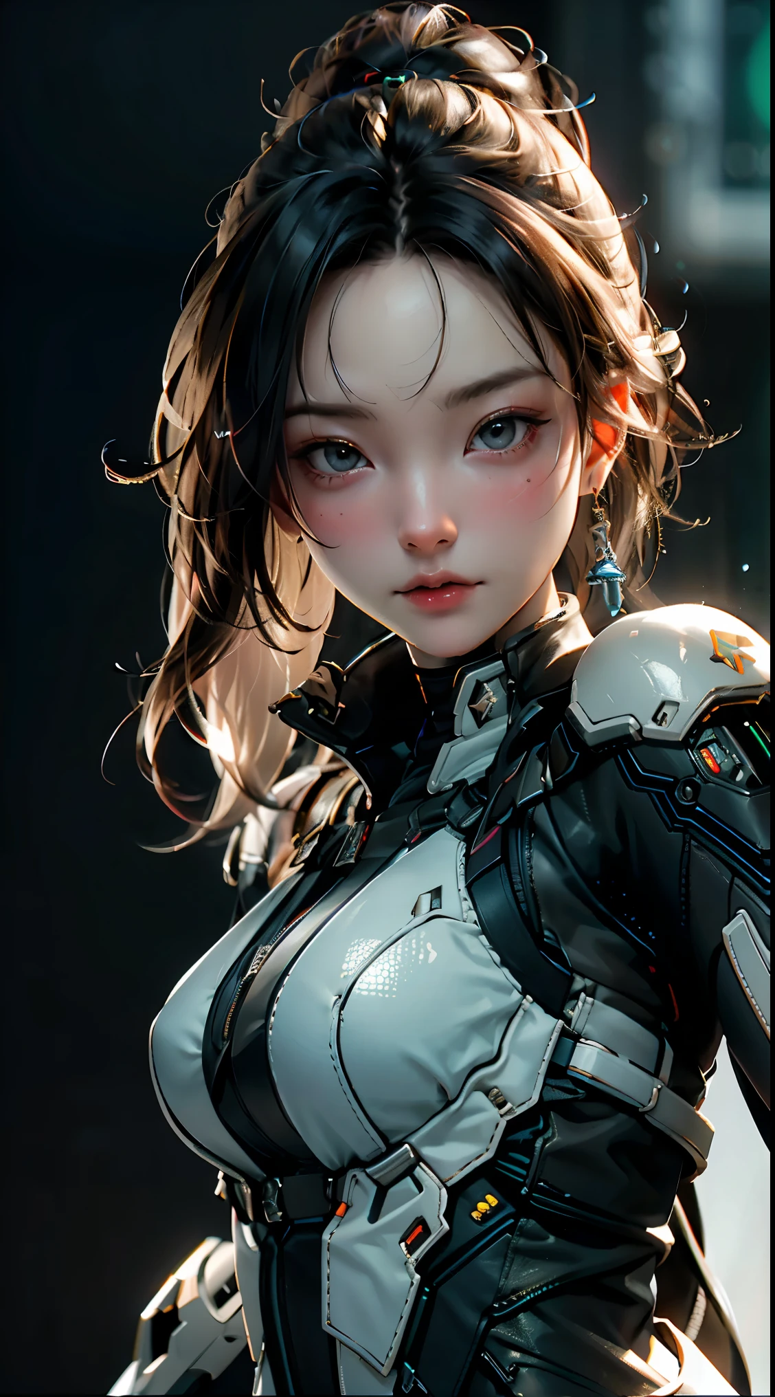 ((best quality)), ((Masterpiece)), (details:1.4), 3d, Image of a beautiful cyberpunk woman.,HDR (high dynamic range),Ray Tracing,NVIDIA RTX,Excellent resolution,Not true 5,subsurface scattering,PBR Texturing,After processing,Anisotropic filtration,depth of field,Maximum sharpness and clarity,multi-layered surface,Albedo and special maps,surface shading,Accurate simulation of light-material interactions,perfect proportions,Octane Render,Two-tone lights,wide aperture,Low ISO value,white balance,Third rule,ไฟล์ RAW 8K,