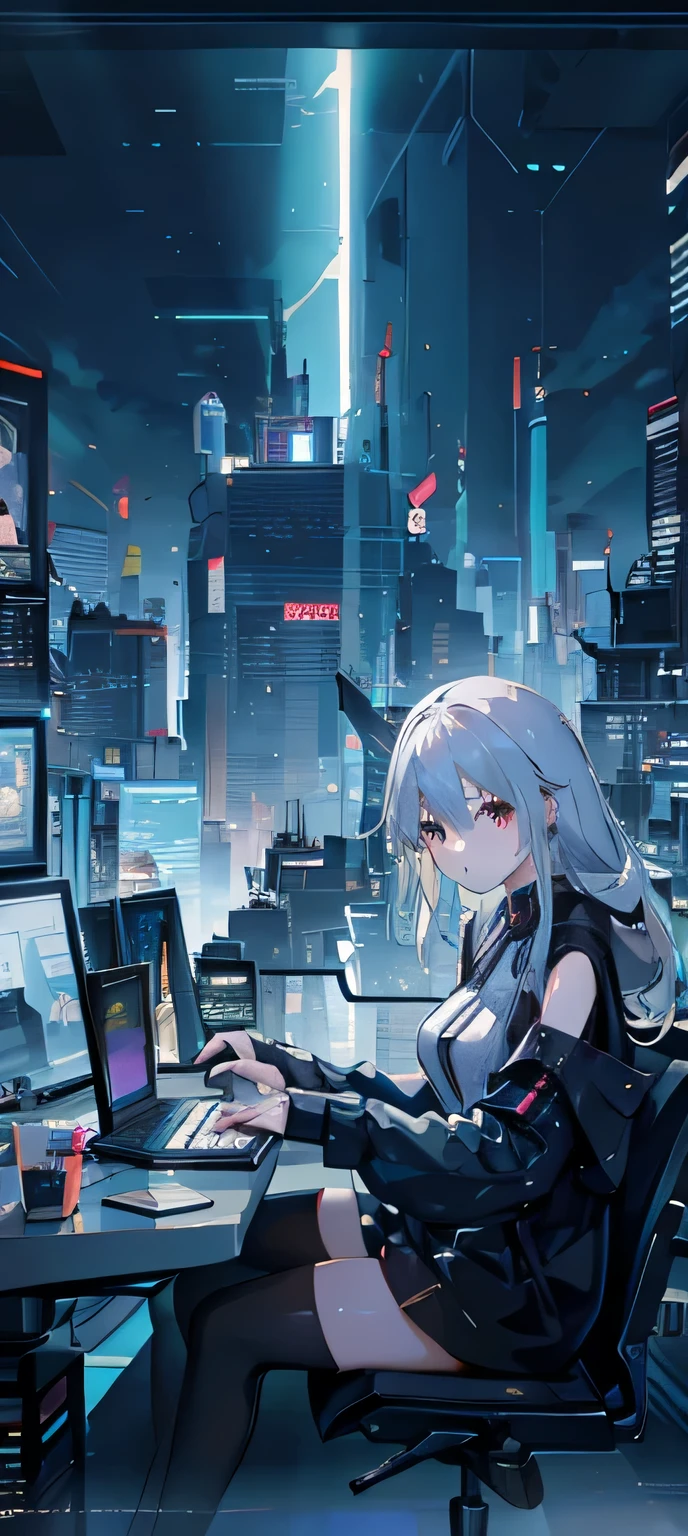 futuristic city, Fashion, game designer, Young Girls, use,Bare thighs