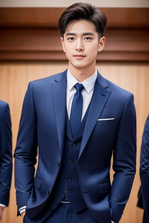 brown striped suit、 30 years old帅气员工、The hair is neat.It is not recommended to cut your beard short.No beard. (S class suit is super cool)、 Japanese men, 30 years old、 merchant、 Super Deluxe Set、 office、 Stand up in a suitSYoung handsome man、 whole body image、 (CG Unity 8K High Detail Photo)、 (a very detailedSThe most handsome boy in the class)、 (Photos are real)、 ((top quality))、 Ultra Detailed、 (masterpiece)、 super high quality、 High、 audience、 gentleman、 very beautiful hair、 short hair、 bright photos、 Handsome as a model、 Handsome as an idol、 luxury watch、 Eyes balanced looking at the audience with a slight smile