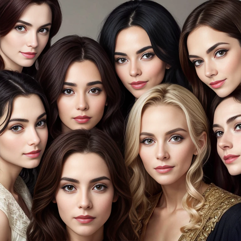 group of beautiful handsome women jew ashkenazi focus on characters faces