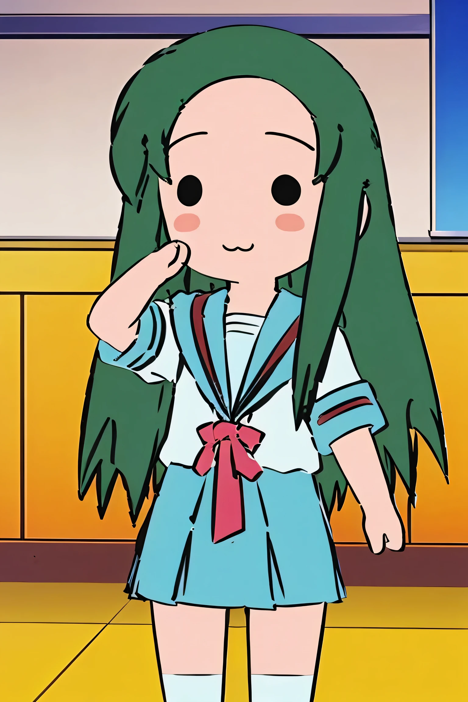 (highest quality:1.3),(ultra-Get used to it:1.5),High resolution,extremely Get used to it CG,unity 8k wallpaper,Official Art,Get used to it,super Get used to it skin,Perfect Anatomy,(Anime screenshots:1.11),Very delicate and beautiful,(90s Anime,90s Anime style,Cel-shaded anime:1.17), 1girl,anmnr,((Churuya:1.52)), long hair, (solid circle eyes:1.5), chibi,(kita high school uniform:1.7) ,nyoron pose,:3,