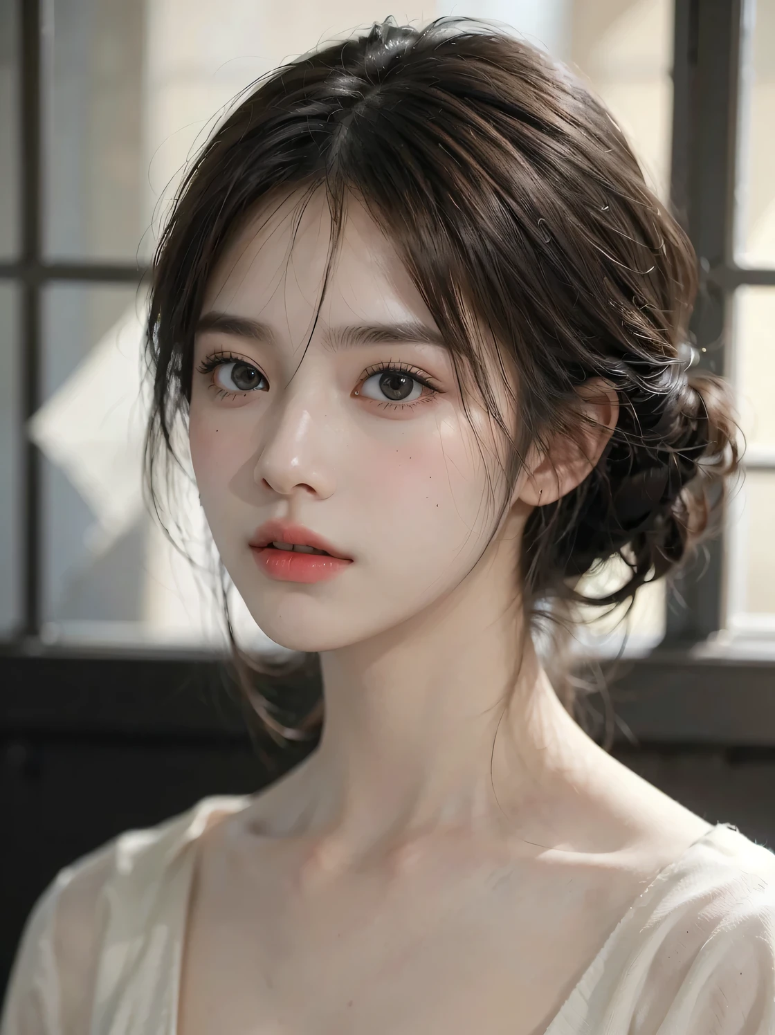 1girl, (looking at viewer:1.2), detail face, (a girl standing, rending on cgsociety, black shadows, streaming, new york backdrop), romanticism, atmospheric, (RAW photo, best quality), (realistic, photo-realistic:1.3), masterpiece, an extremely delicate and beautiful, extremely detailed,