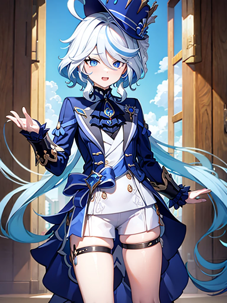 Furina from genshin impact, extremely detaled, yandere face expression,sexy pose