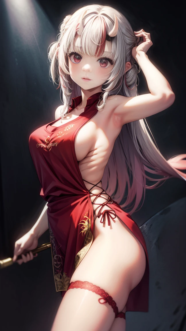 (masterpiece:1.3),(highly detailed:1.3),(highres:1.1),best quality,Ultra-detail,1girl,solo,kitchen,jelofolkwang,naked apron,((white apron)),ass,sideboob, unclear clothes , white pantie, ((perfect body)), salon,((take off pantie)), legwear ,hand pantie, ((perfect breast)), perfect face,slightly curved body,pink eyes