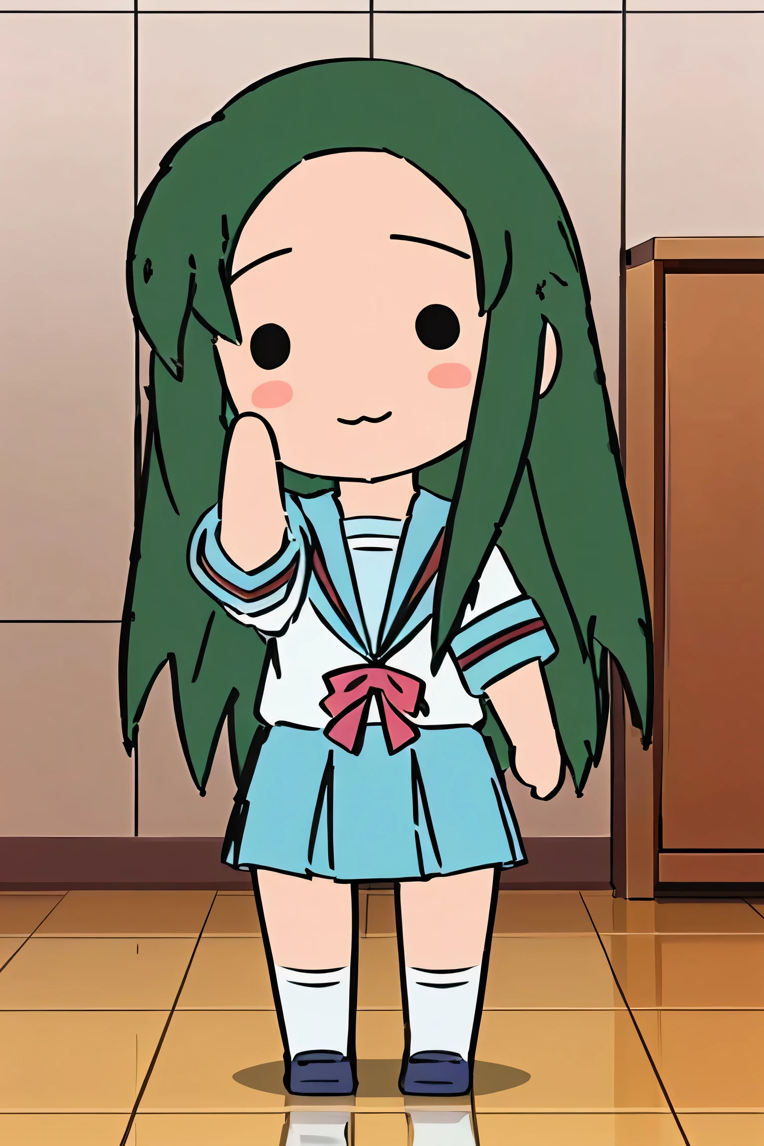 (highest quality:1.3),(ultra-Get used to it:1.5),High resolution,extremely Get used to it CG,unity 8k wallpaper,Official Art,Get used to it,super Get used to it skin,Perfect Anatomy,(Anime screenshots:1.11),Very delicate and beautiful,(90s Anime,90s Anime style,Cel-shaded anime:1.17), 1girl,anmnr,((Churuya:1.52)), long hair, (solid circle eyes:1.5), chibi,(kita high school uniform:1.7) ,nyoron pose,:3,