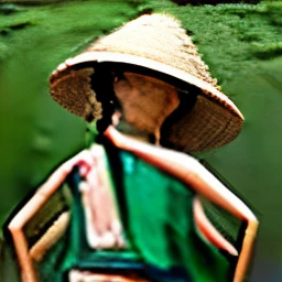Tole is a young man, Javanese, wearing a Javanese hat, carrying a bamboo basket.
